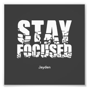 Fokussierte Motivierend Phrase mit Typografie blei Fotodruck