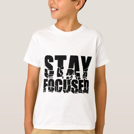 Fokussierte Motivierend Phrase mit Typografie blei T-Shirt (Vorderseite)