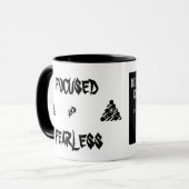 Fokussierte u. furchtlose Kaffee-Tasse Tasse (Vorderseite Links)