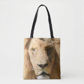 Fokussierter männlicher Löwe Tasche (Vorderseite)