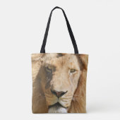Fokussierter männlicher Löwe Tasche (Rückseite)