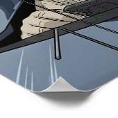 Fokussierter Rennfahrer Poster (Ecke)