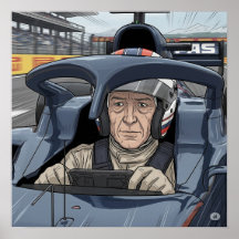 Fokussierter Rennfahrer