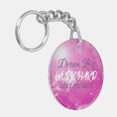 Fokussierter Schlüsselanhänger mit QR-Code bleibe (Vorderseite links)