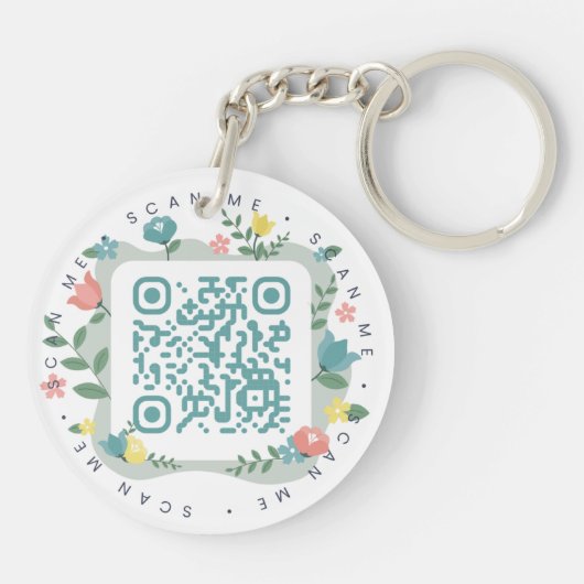 Fokussierter Schlüsselanhänger mit QR-Code bleibe (Rückseite)