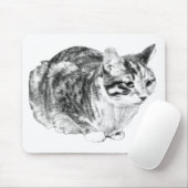 Fokussierter Tabby, Samttische Töne Mousepad (Mit Mouse)