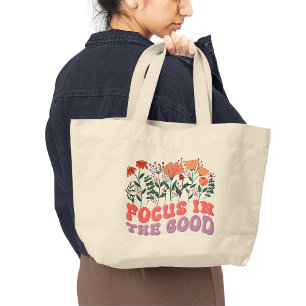 Fokussierung auf die gute Motivierend Quotes Tote  Jumbo Stoffbeutel