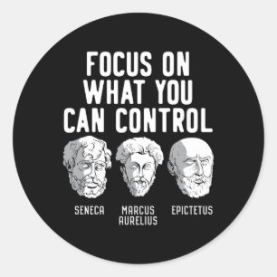 Fokussierung auf W Sie können Kontrolle Stoiko-Zit Runder Aufkleber
