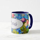 Fokussierung des Textes auf Quilt-Design Tasse (VorderseiteRechts)