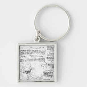 Fol.145v-a, Seite von Da Vincis Notizbuch Schlüsselanhänger