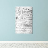 Fol.145v-b, Seite von Da Vincis Notebook Leinwanddruck (Insitu (Holzboden))