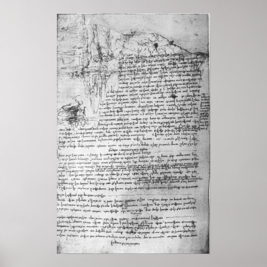 Fol.145v-b, Seite von Da Vincis Notebook Poster (Vorne)