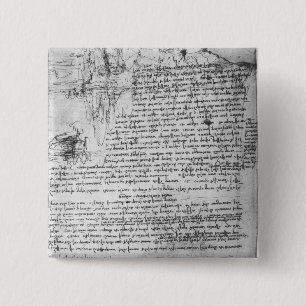 Fol.145v-b, Seite von Da Vincis Notizbuch Button