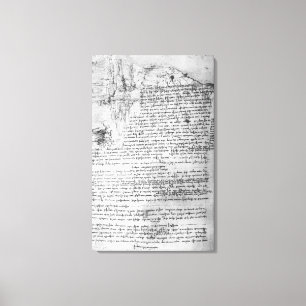 Fol.145v-b, Seite von Da Vincis Notizbuch Leinwanddruck