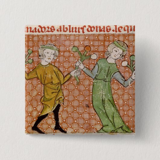 Fol.215v die Versuchung: Ein Tanzen-Paar Button (Vorderseite)