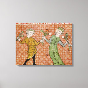 Fol.215v die Versuchung: Ein Tanzen-Paar Leinwanddruck