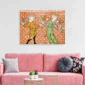 Fol.215v Die Versuchung: Ein tanzendes Paar Leinwanddruck (Insitu (Wohnzimmer))