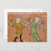 Fol.215v Die Versuchung: Ein tanzendes Paar Postkarte (Vorne/Hinten)