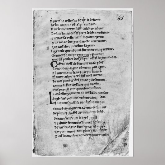 Fol.43 'The Song of Roland' Poster (Vorne)