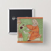 Fol.58r Februar: Erwärmung durch das Feuer Button (Vorne & Hinten)