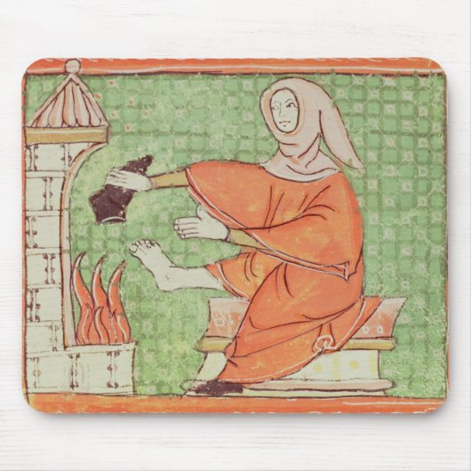 Fol.58r Februar: Erwärmung durch das Feuer Mousepad (Vorne)