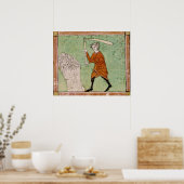 Fol.59r August: Schwebende Weizen Poster (Küche)