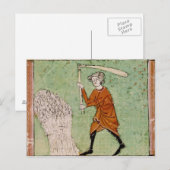Fol.59r August: Schwebende Weizen Postkarte (Vorne/Hinten)
