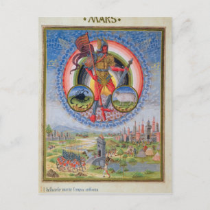 Fol.7v The Planet Mars, von 'De Sphaera', 1470 Postkarte