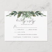 Folage Leaf Wedding RSVP Card Begleitkarte (Vorderseite)