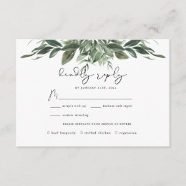 Folage Leaf Wedding RSVP Card Begleitkarte