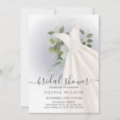 Folage Wedding Dress Bridal Dusche Einladung (Vorderseite)