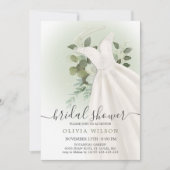 Folage Wedding Dress Bridal Dusche Einladung (Vorderseite)