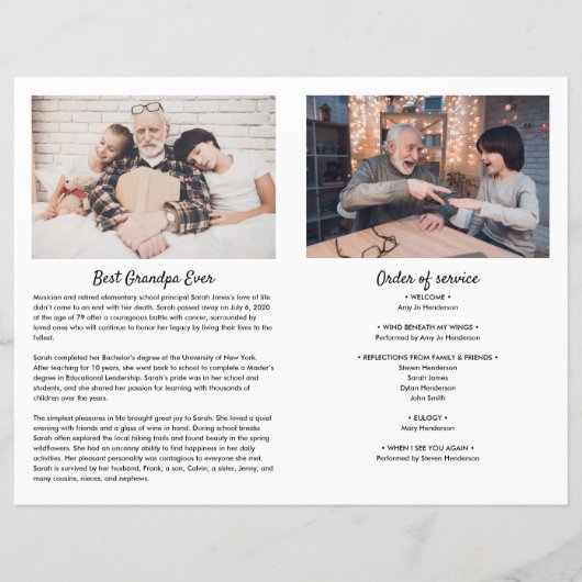 Folbare 3-Foto-Feier zum Life-Programm (Rückseite)