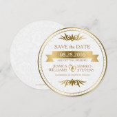 Fold & White Vintage Rahmen Save The Date (Vorne/Hinten)
