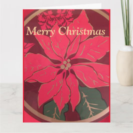 Folded Christmas Poinsettia - Greeting Card Dankeskarte
