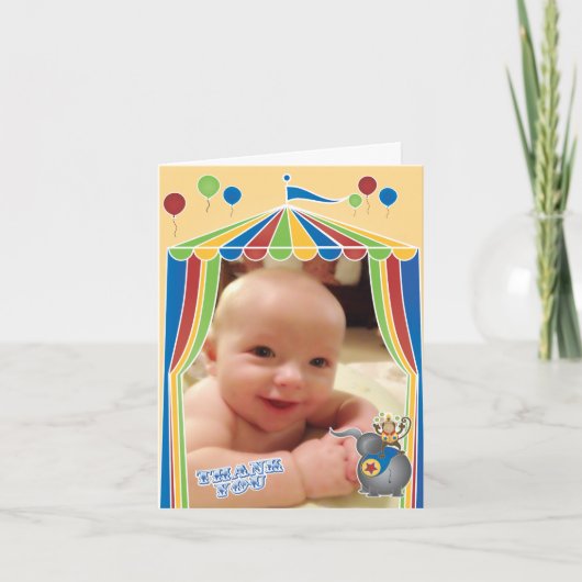 Folded Circus Thank You Notes with Your Foto Dankeskarte (Vorderseite)