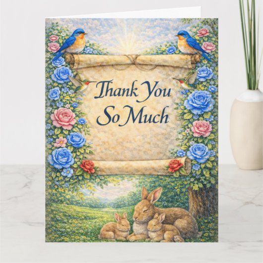 Folded Floral Thank You Card with Scripture Dankeskarte (Vorderseite)