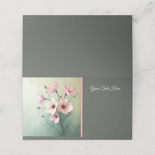 Folded Floral Wedding Place Holder Platzkarte (Außenseite Aufgefaltet)