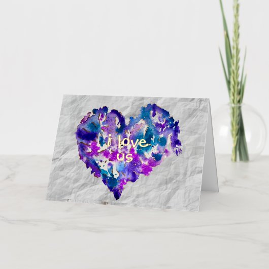 Folded Foil I LOVE US Card (Vorderseite)