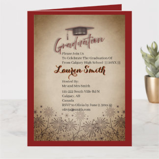 Folded Graduation Party Invitation Karte
