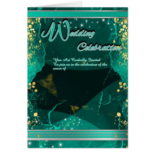 Folded Green & Gold Marble Card (Vorne)