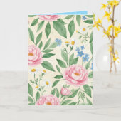 Folded Greeting Card Blank Floral Spring Pattern Karte (Gelbe Blume)