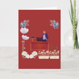 Folded Greeting Card deep red Karte