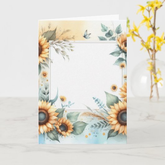 Folded Greeting Card Karte (Gelbe Blume)