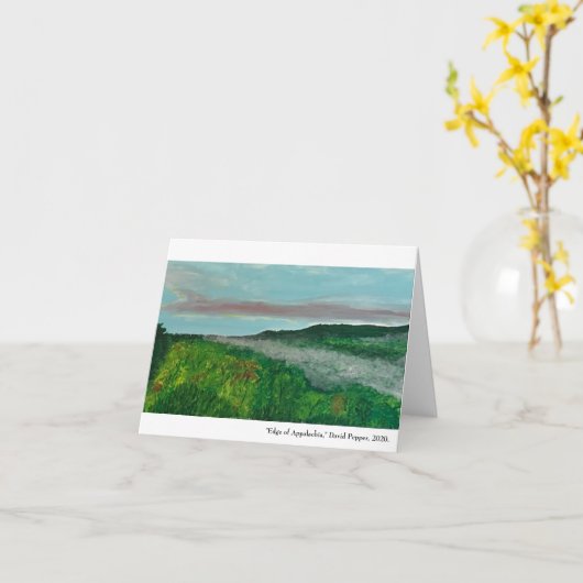 Folded greeting card with Appalachian landscape Karte (Gelbe Blume)