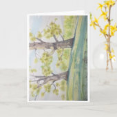 Folded Greeting Card with Original Watercolor Karte (Gelbe Blume)