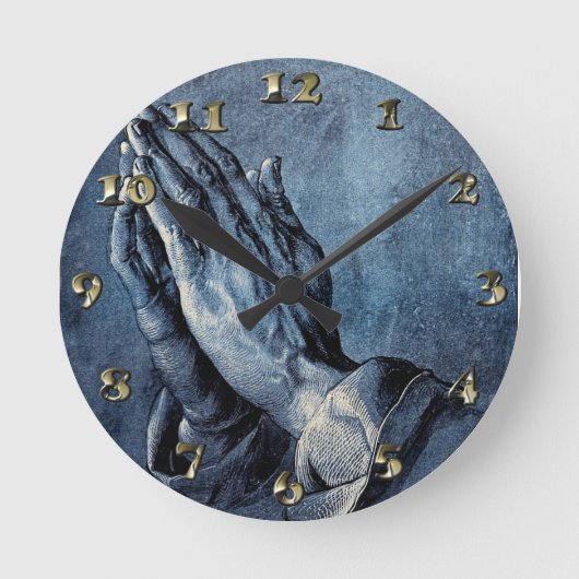 Folded Hands Prayer - Durer Runde Wanduhr (Vorderseite)
