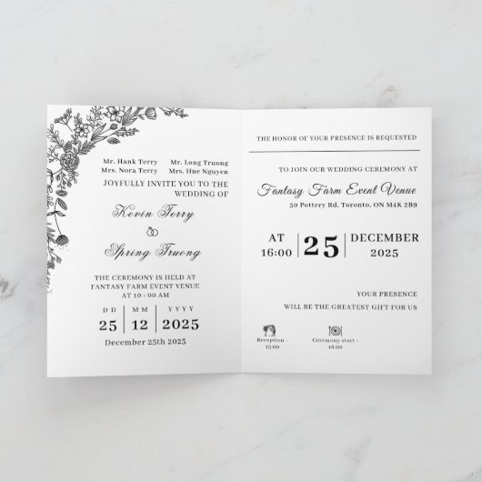 Folded Invitation "We are getting Married" Set Karte (Innenseite)