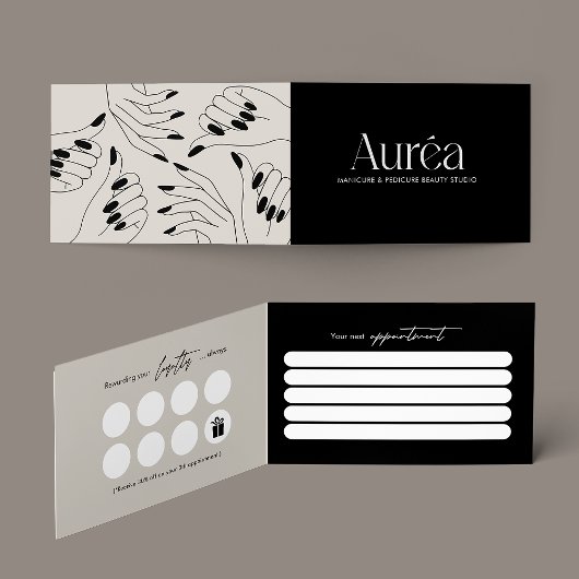 Folded Loyalty Beauty Salon Business Card Visitenkarten