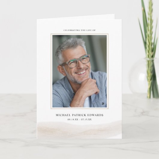 Folded Memorial Program with Photo Cover Karte (Vorderseite)